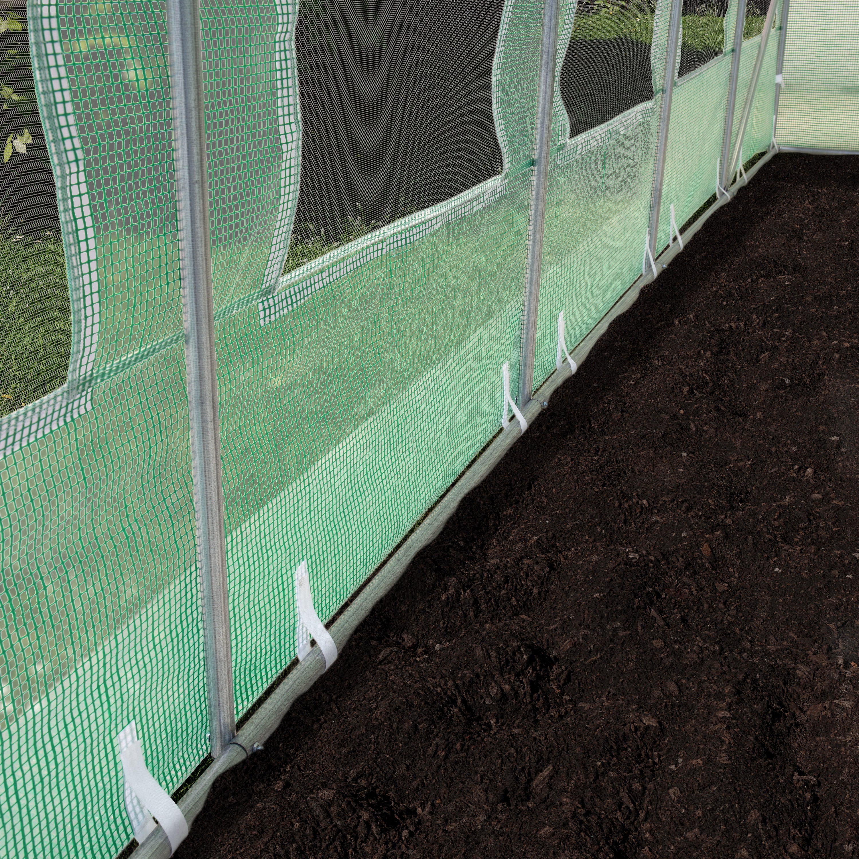 TOOLPORT Serre de Jardin Serre Tunnel Plastique Robuste 2x3m - Bâche PE 180g/m² vert transparent - 6