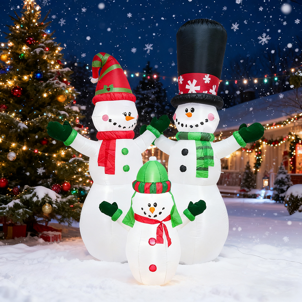 Pupazzo di neve gonfiabile 210x250x130 cm con luci LED e ventilatore incorporato VidaXL