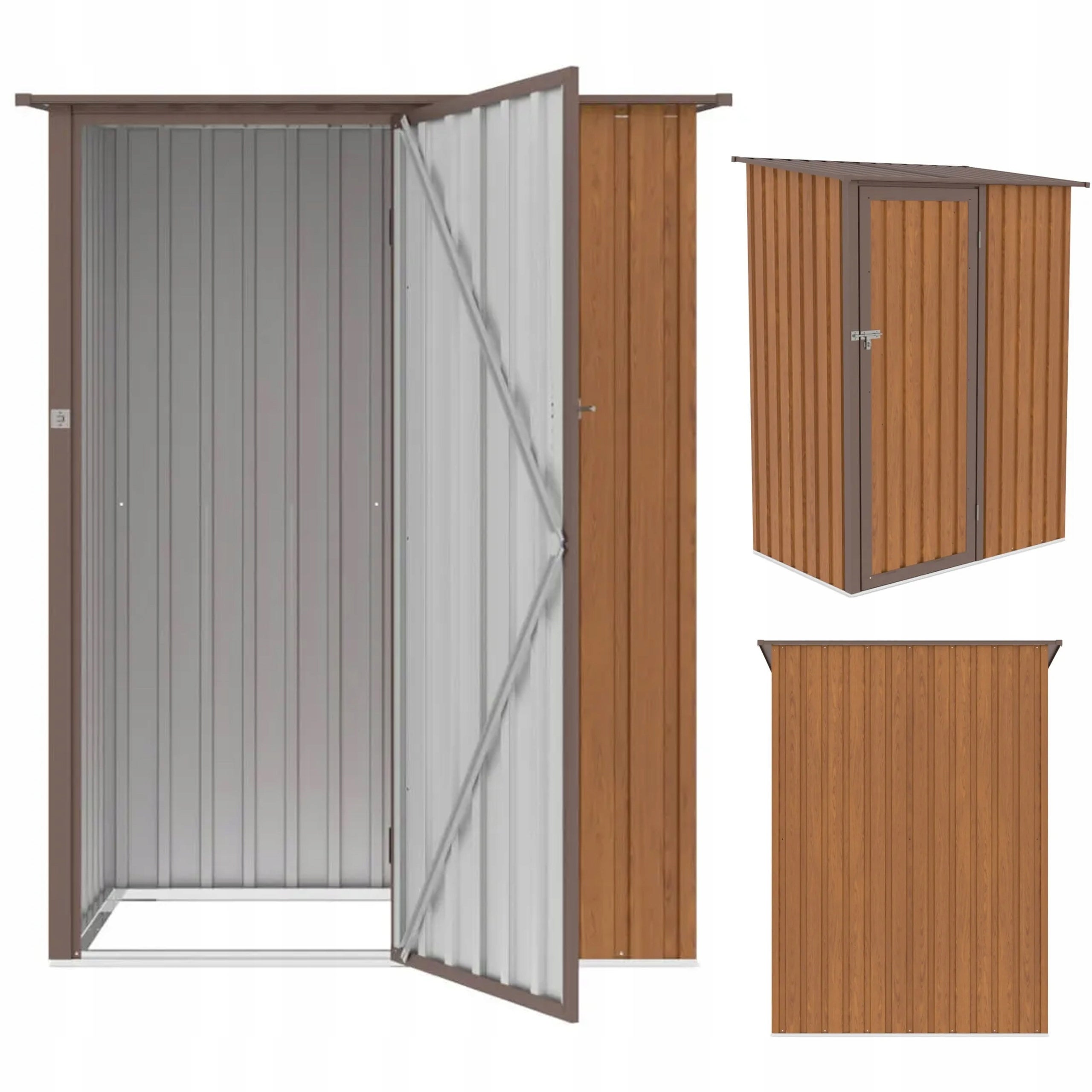 Domek Schowek Ogrodowy Szopa na Narzędzia KENT 143x89cm Metalowy na Ogród