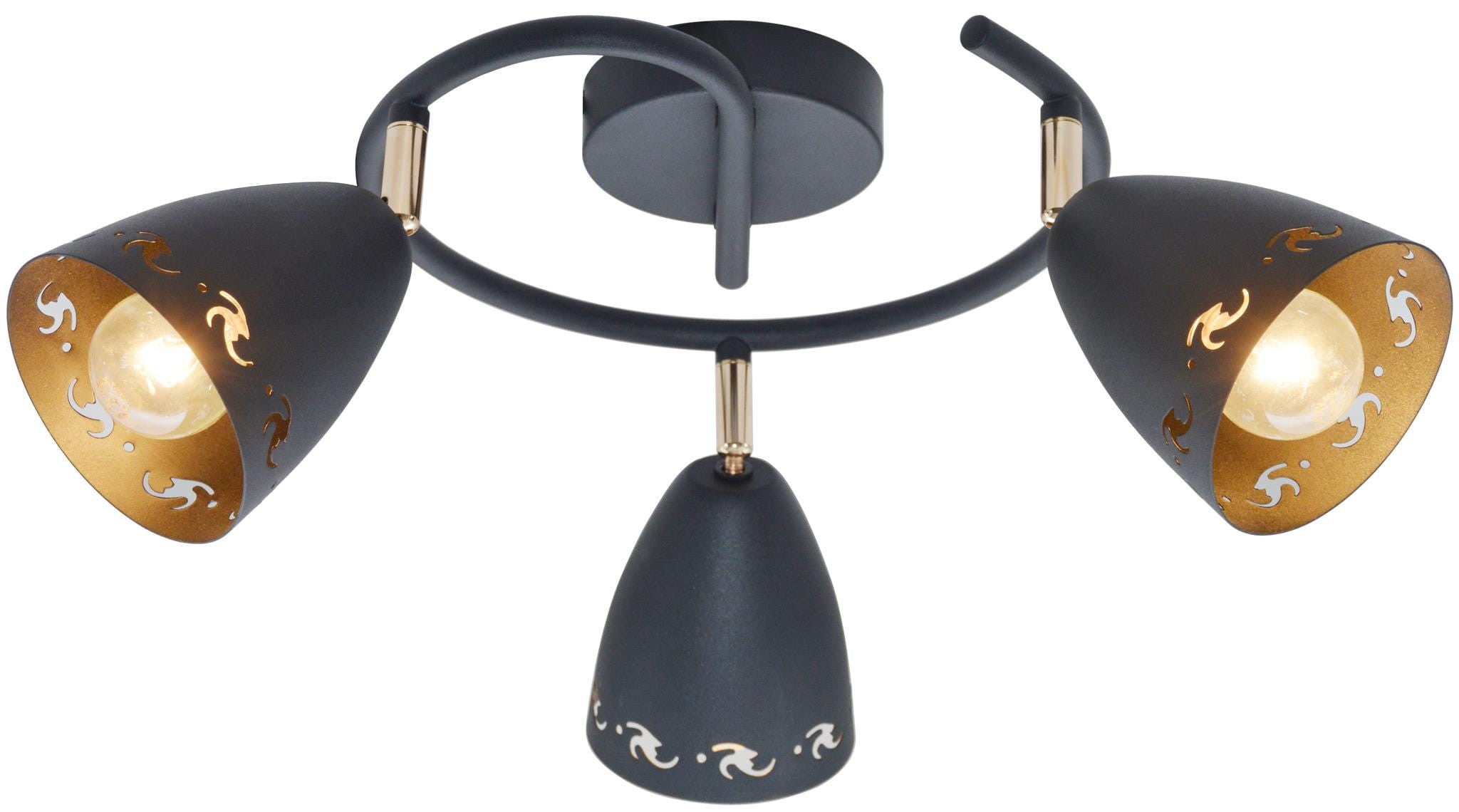 Lampa sufitowa wisząca Coty szaro-złota 3xE14x40W wym: 19 x 49 x 49 cm metal Candellux