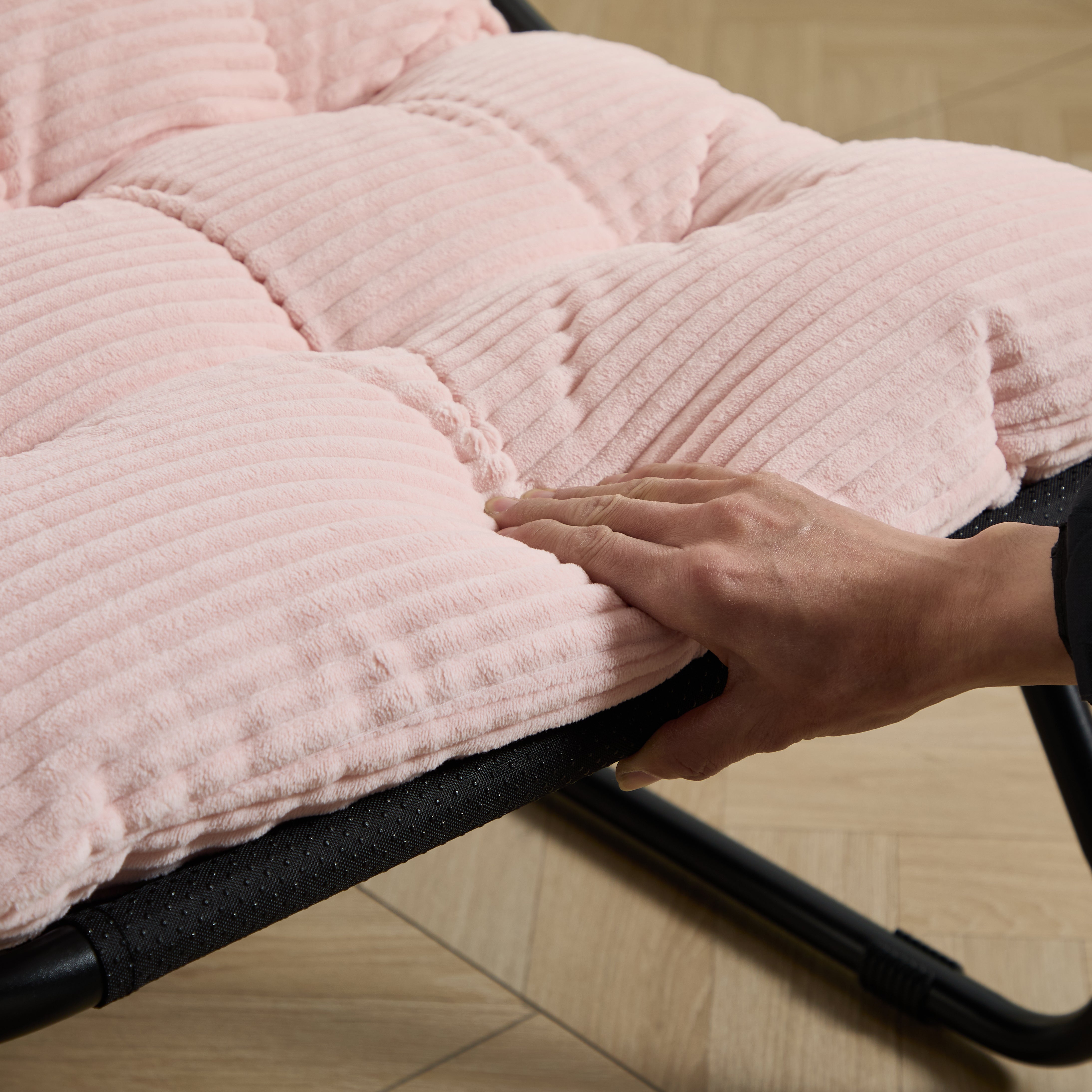 Fauteuil extérieur en acier avec coussin, pouf offert, chaise de jardin moderne pour terrasse et balcon - 8