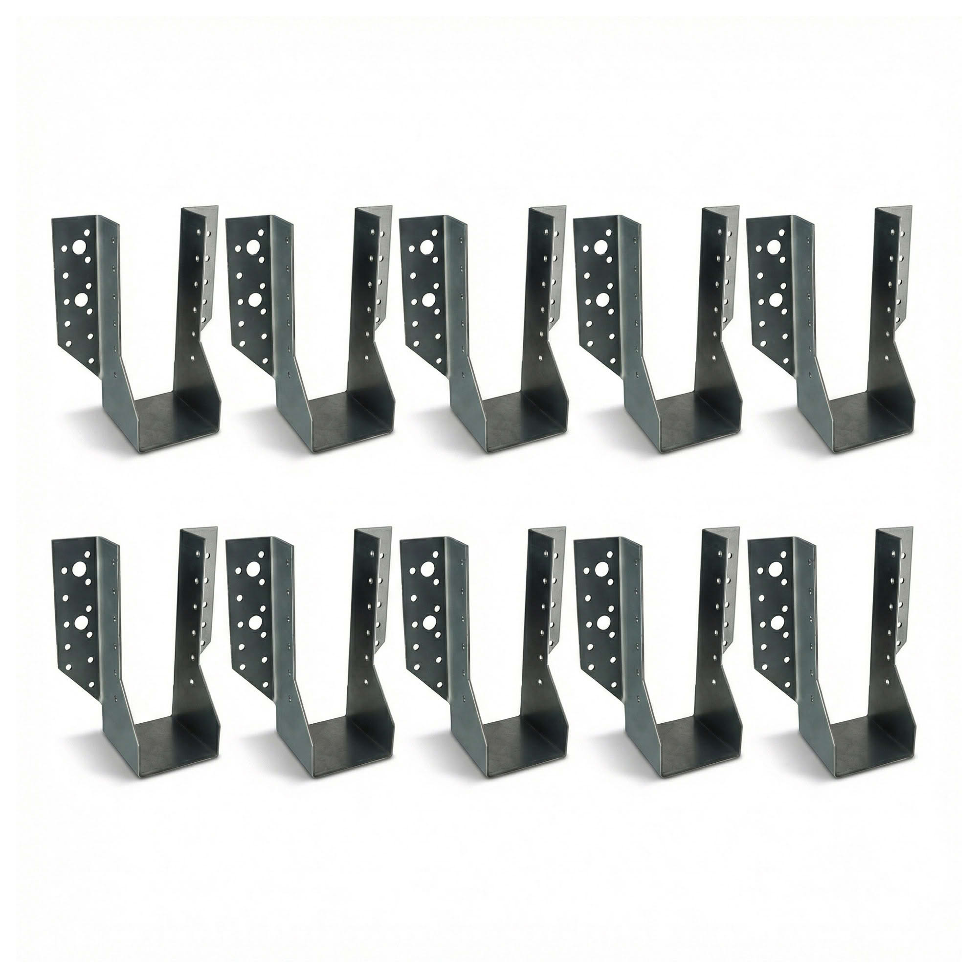 10 Sabots de charpente à ailes extérieures Connecteurs de poutres - Acier galvanisé - Larg 70 x Ht 157 mm - Fabriqué en Europe - 5