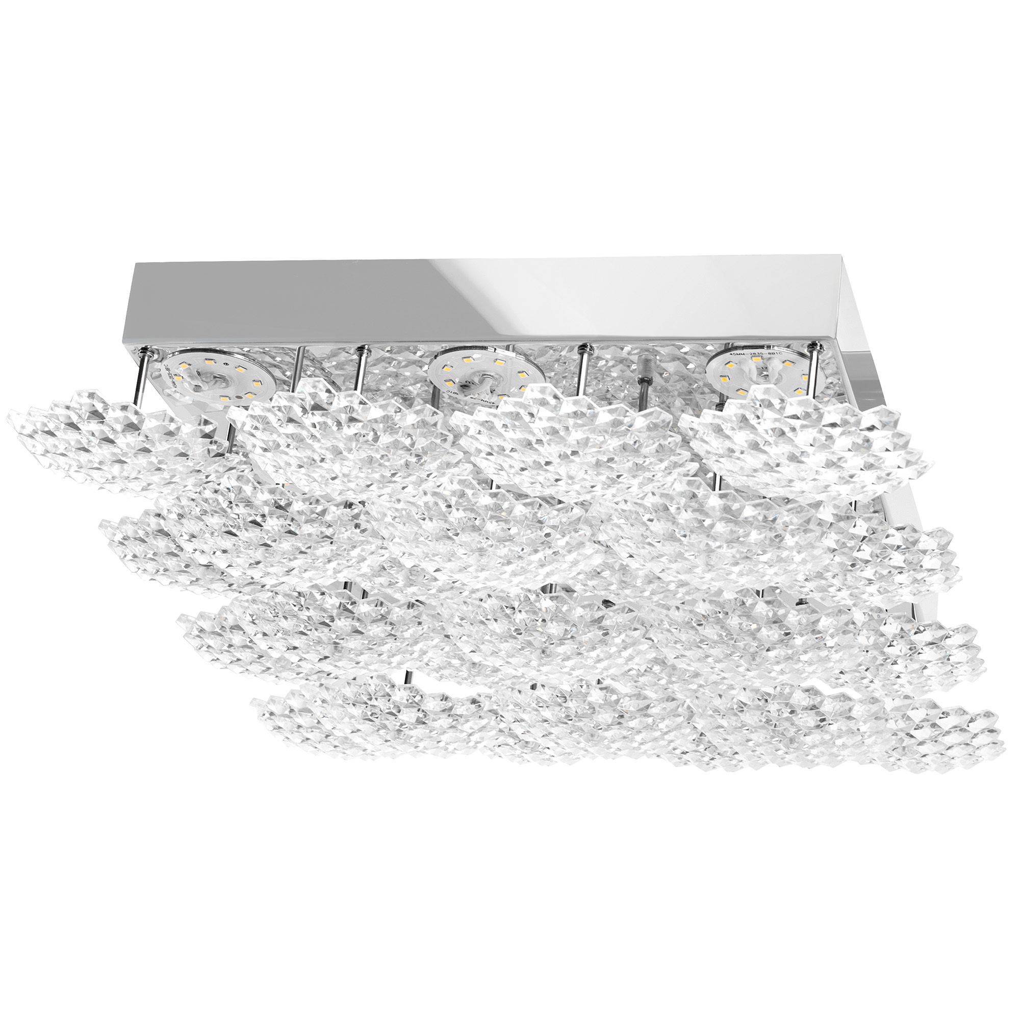 Lampa Sufitowa Kryształowa Led Kryształowy Toolight Ms015-C Chrom