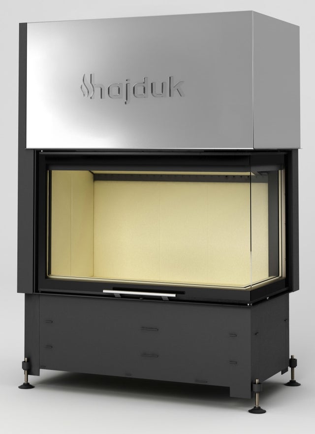 Insert à bois d'angle Volcano 2BL-PTh 93 cm - Angle: Droit