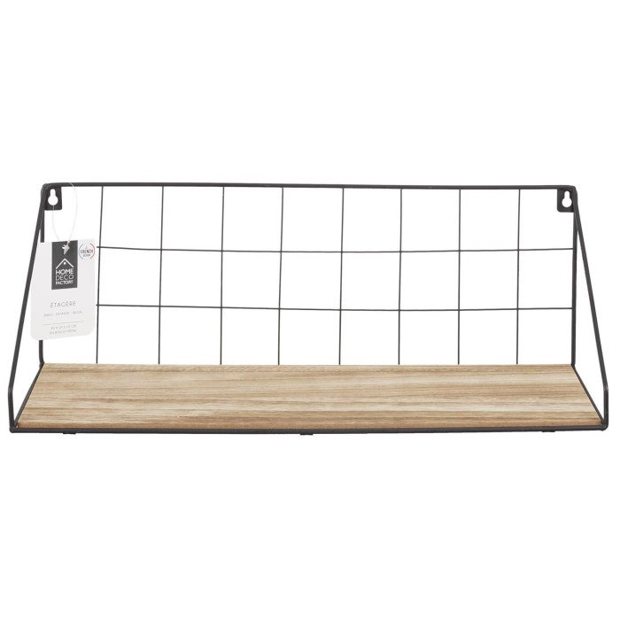 étagère - Home Deco Factory - Rectangulaire - Filaire - Noir Et Beige - H15.5 X L45 X P15 Cm - 2