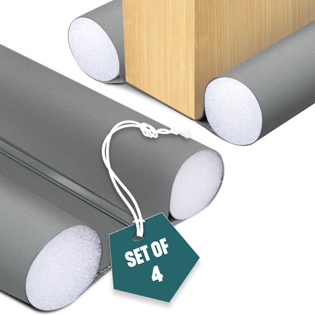 Lot de 4 Boudins de porte 96cm découpables - Bas de porte coupe-froid anti bruit isolation phonique - Gris - VOUNOT®