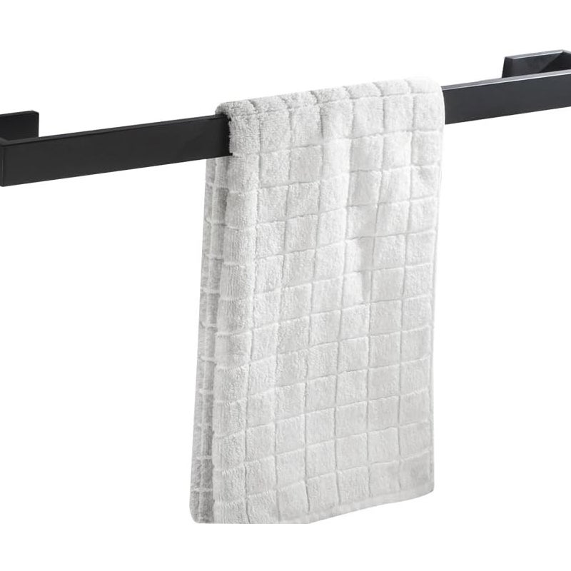Pojedynczy wieszak na ręczniki SUS 304 ze stali nierdzewnej, matowe wykończenie w kolorze czarnym, do montażu na ścianie, łazienkowy, 40 cm