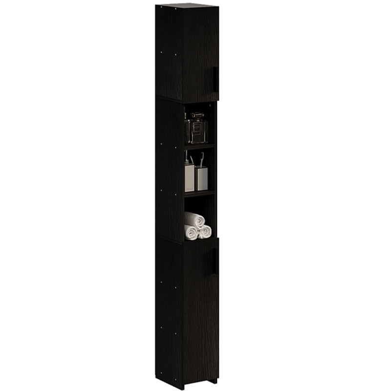 Regał łazienkowy stojący szafa czarny loft szafka półka słupek wysoki 182cm