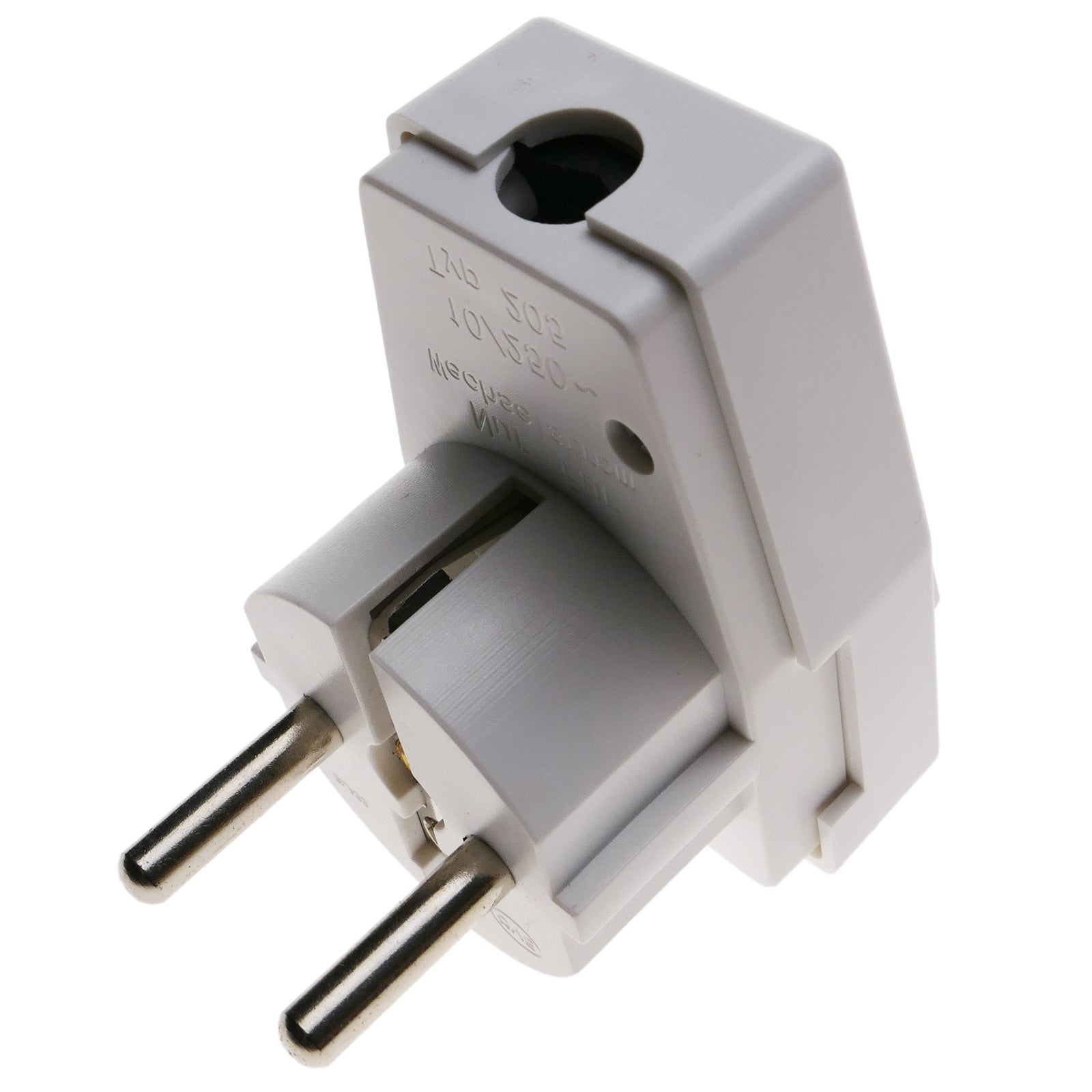 Spina schuko maschio ad angolo con interruttore bianco 250V/16A - 5