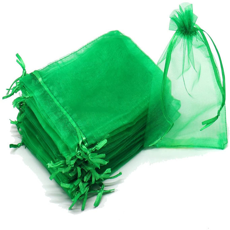 Siatkowa torba ochronna na owoce ze sznurkiem ściągającym, torba do sadzenia wielokrotnego użytku (7*9CM/zielona) 100 sztuk