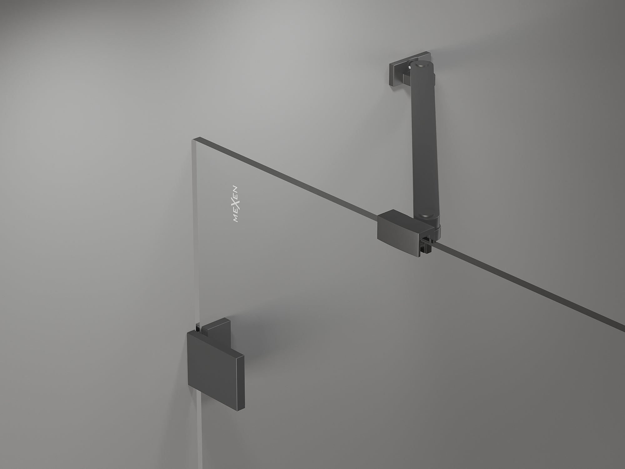 Mexen Lunar parawan nawannowy 1-skrzydłowy 50 x 150 cm, transparent, gun metal - 897-050-000-95-00