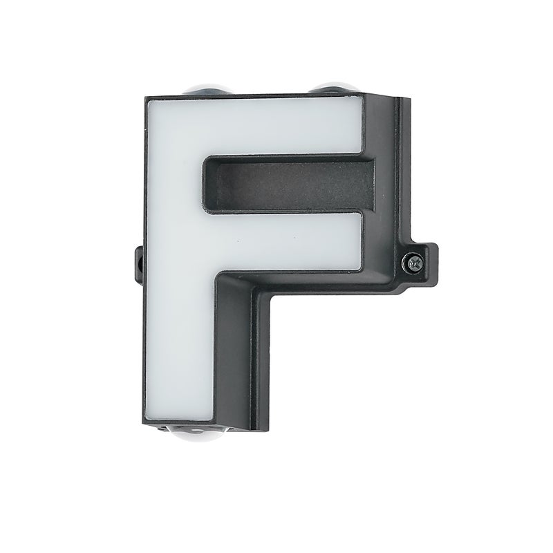 Litera F, litera ścienna 220V Aluminiowy napis 13 * 5,5 cm