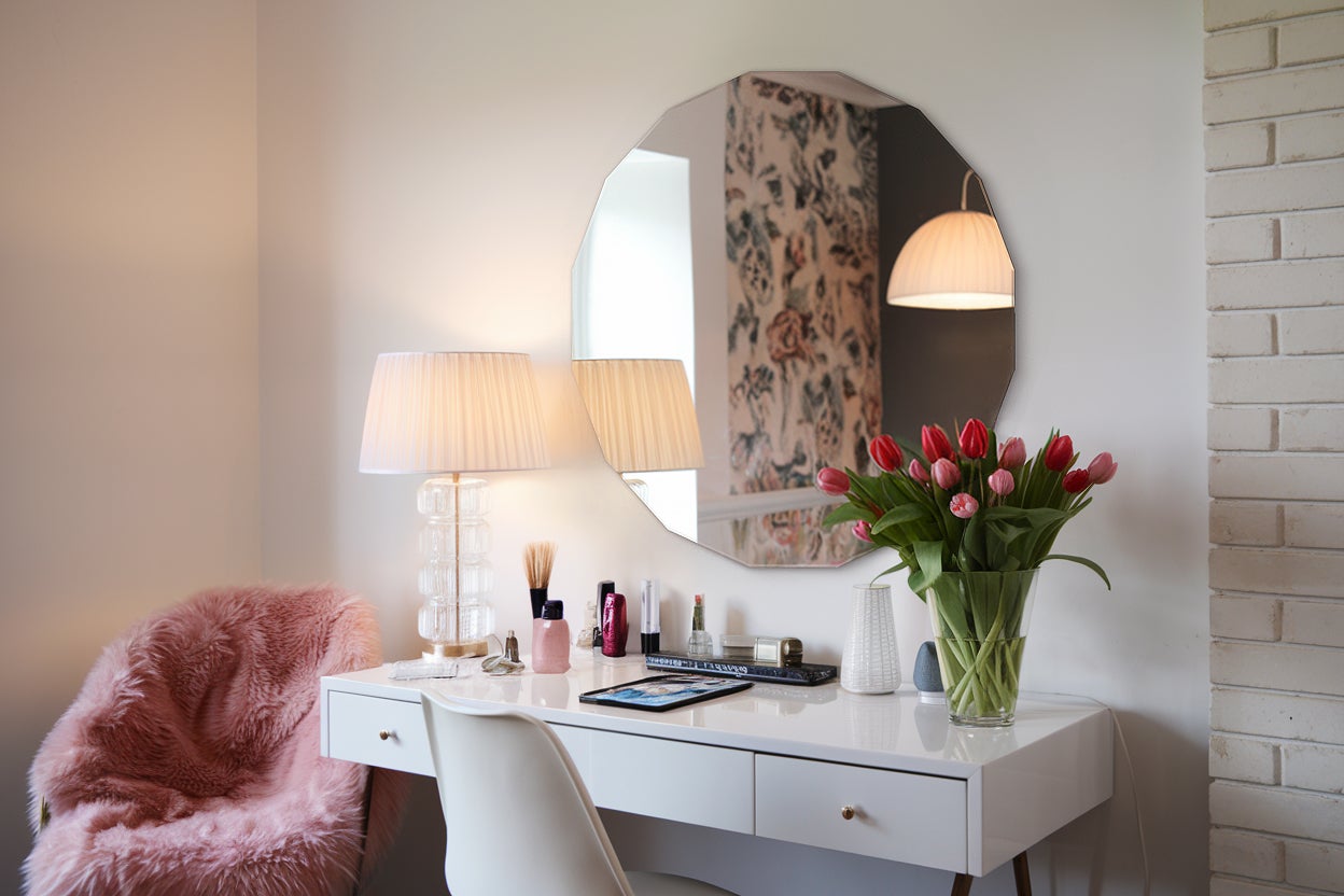 Specchio poligono rotondo decorativo per soggiorno, design moderno 50x50 cm, ArtPrintCave - 6