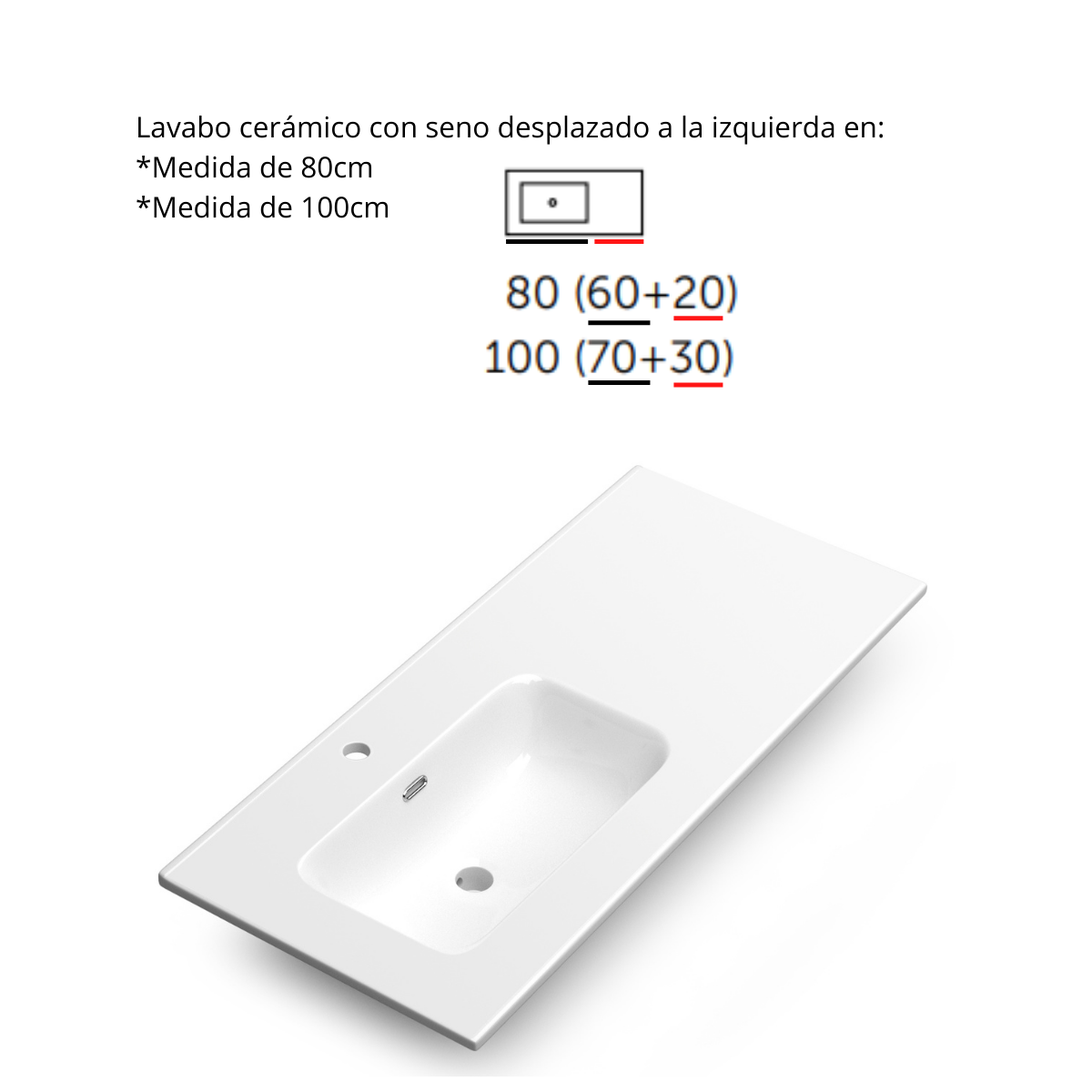 Mobili da bagno a muro con lavandino | 100 cm | 2 cassetti Porta laterale con chiusura imbottita e organizzatore | Bianco opaco - 3