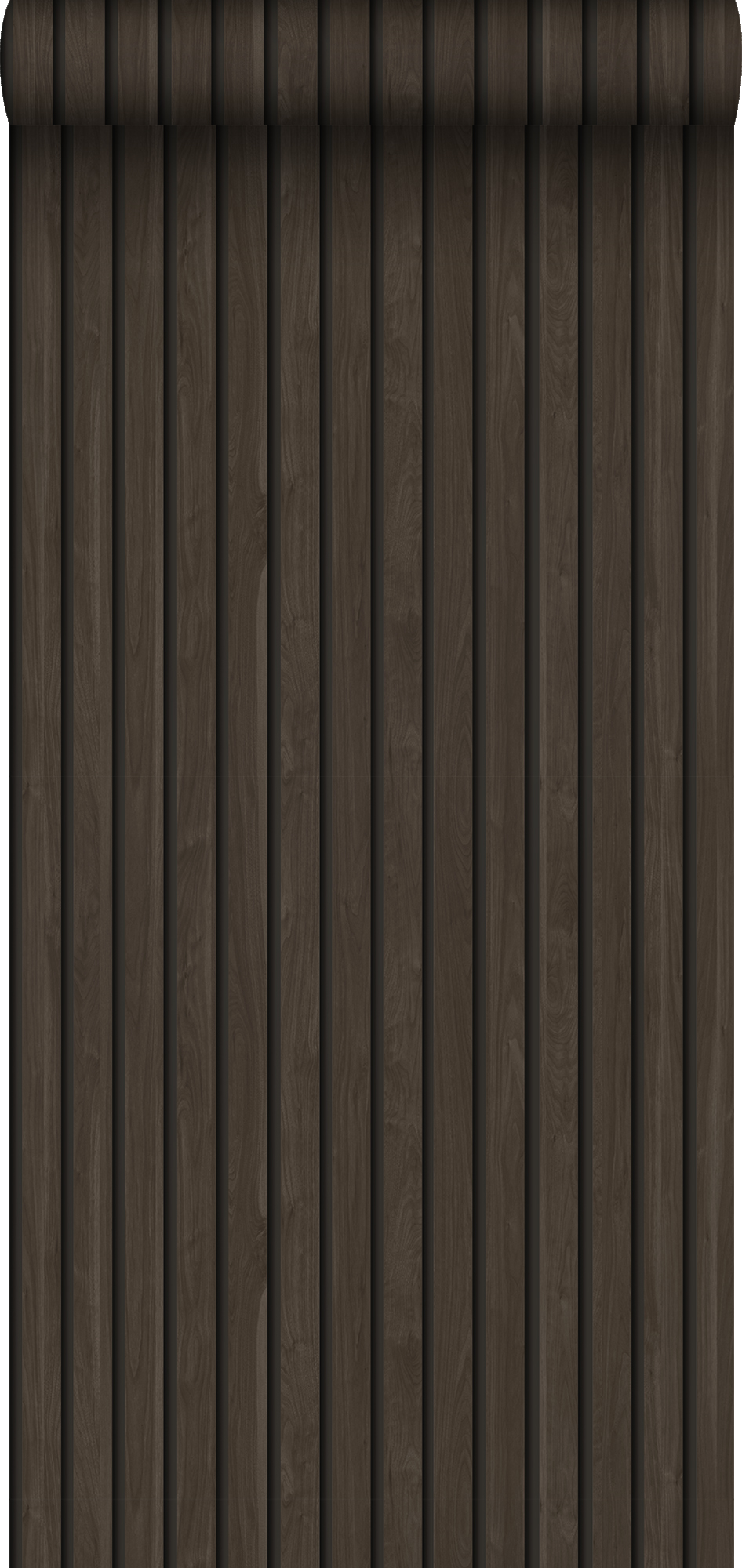 Papel pintado paneles de madera con efecto 3d marrón oscuro - 53 cm x 10.05 m - estahome