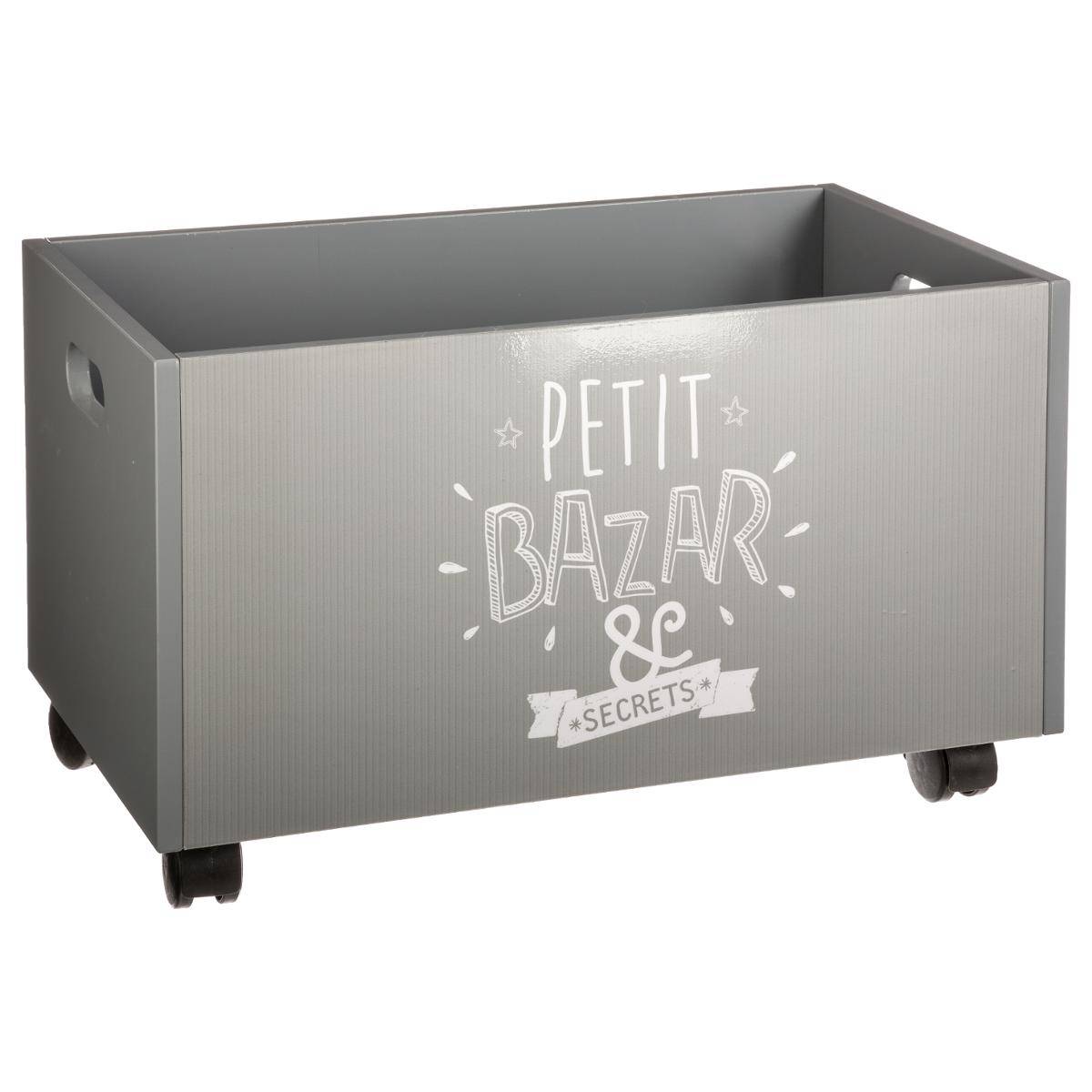 Relaxdays Bibliothèque Enfant 70x50,5x28 Cm – 3 Compartiments + Coffre à Jouets, MDF Gris/blanc