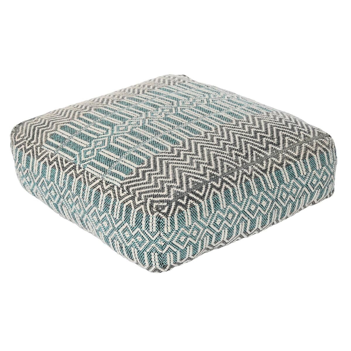 Cojín dkd home decor de suelo rayas azul poliéster algodón menta aluminio blanco verde (60 x 60 x 25 cm)