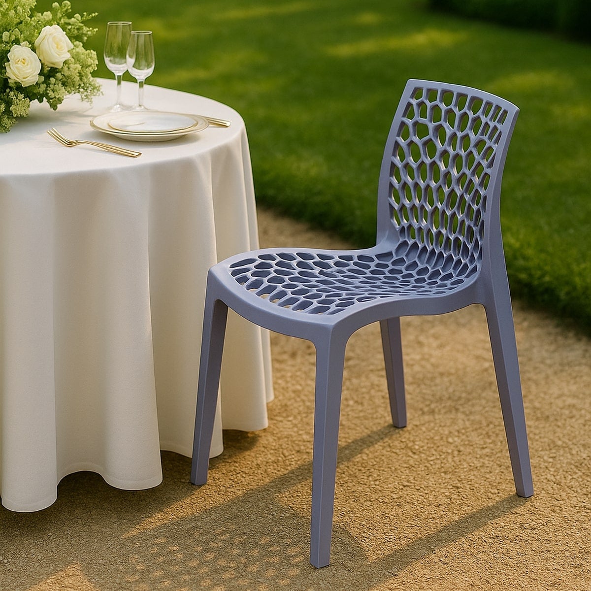 Chaise de cuisine bar café en polypropylène nid d'abeille Gruvyer Grand Soleil - 2