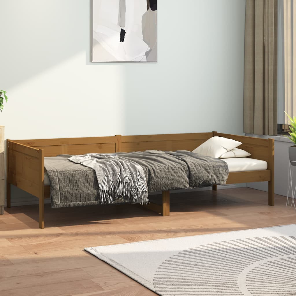 Lit De Jour En Pin Massif, Couleur Miel - 90x190 Cm (Simple) - Neuf Sous Emballage
