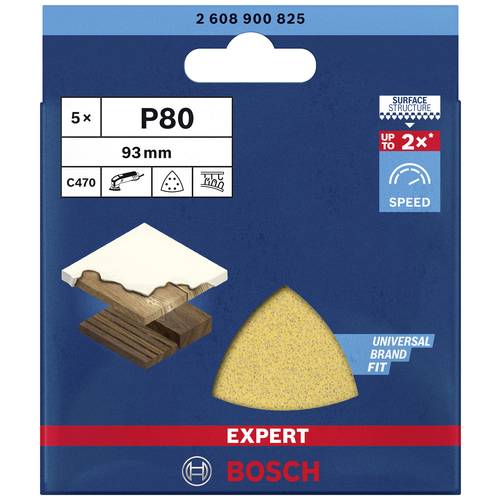 Papel de lija EXPERT C470 para lijadoras delta de 93 mm, G 80, 5 unidades - 2