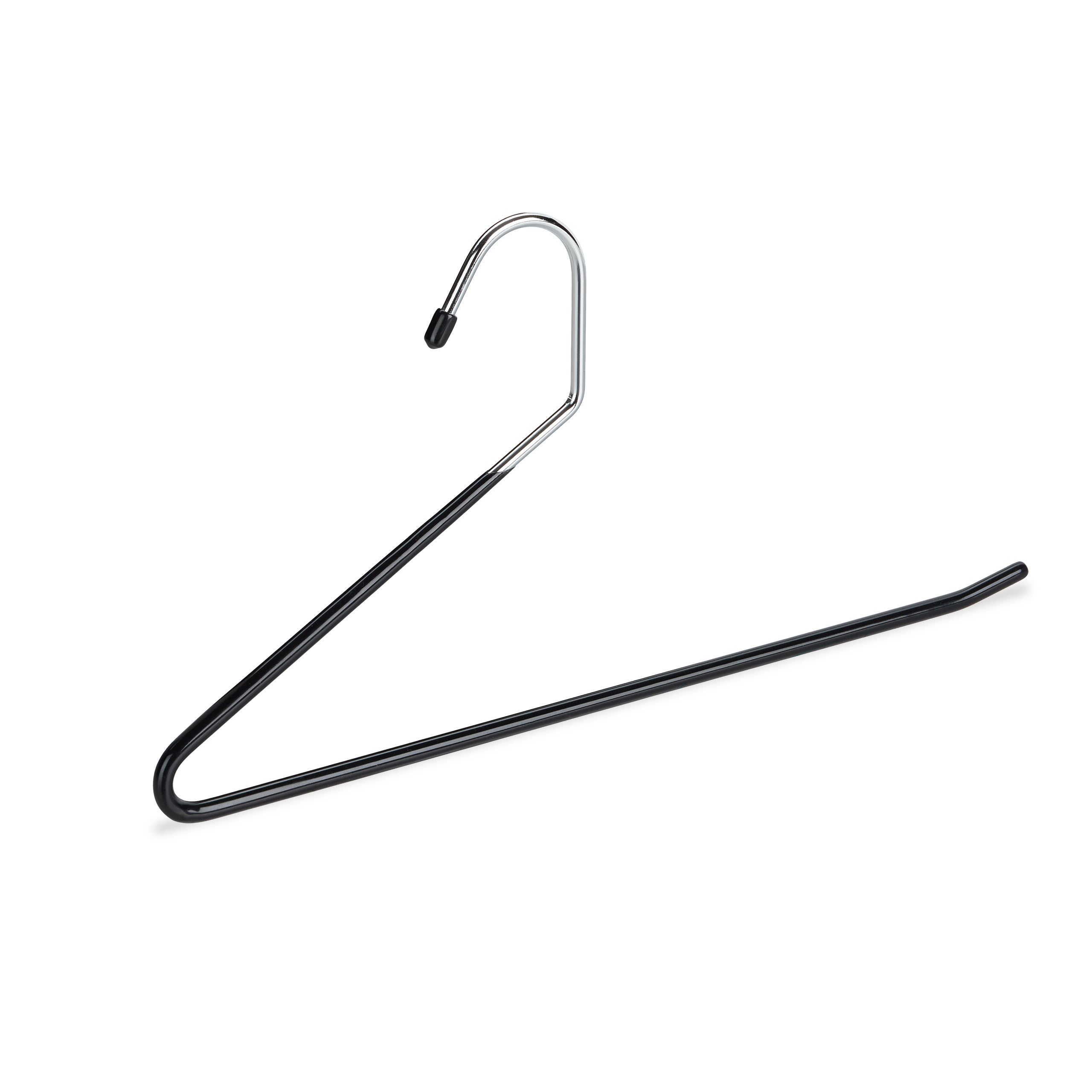 Cintres à pantalons revêtement pvc antidérapant en métal 35 cm lot de 12, noir, Relaxdays - 8