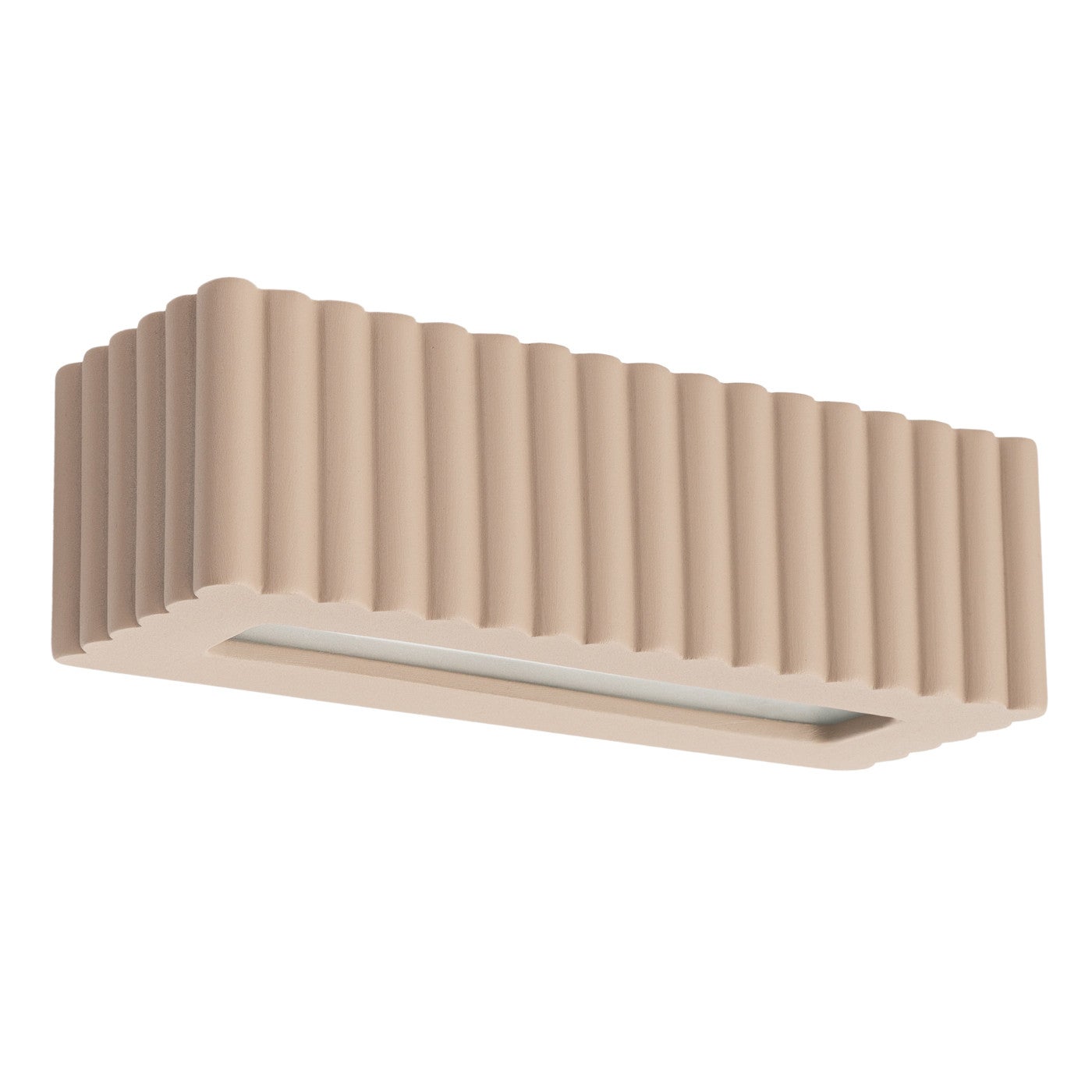 Kinkiet ścienny ryflowany RIGATA beżowy 1xE27x20W ceramika / gips wym:10x34x12cm IP20 Sollux Lighting