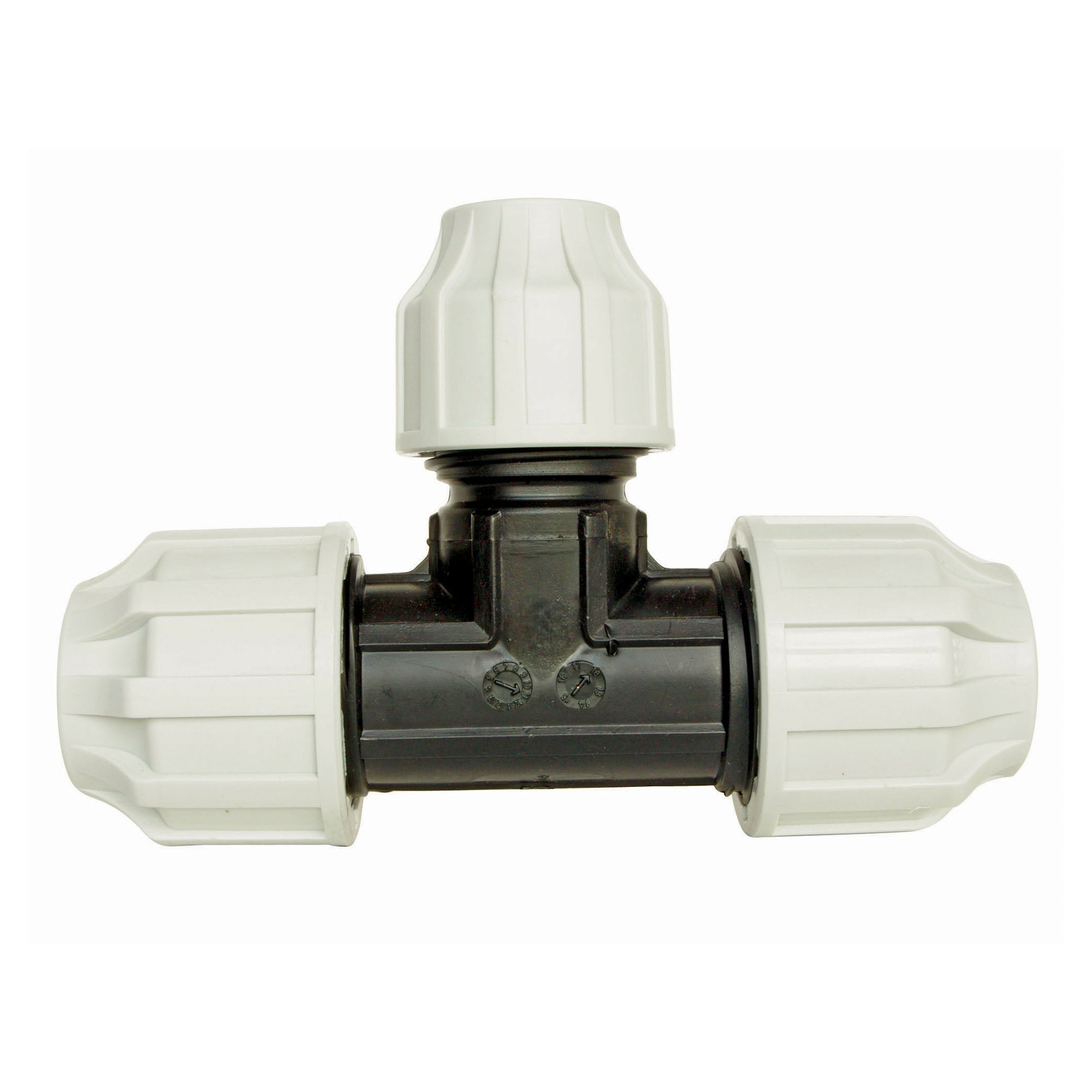 Raccord plastique Té réduit au centre pour tube PE Ø25-20-25 mm - 2