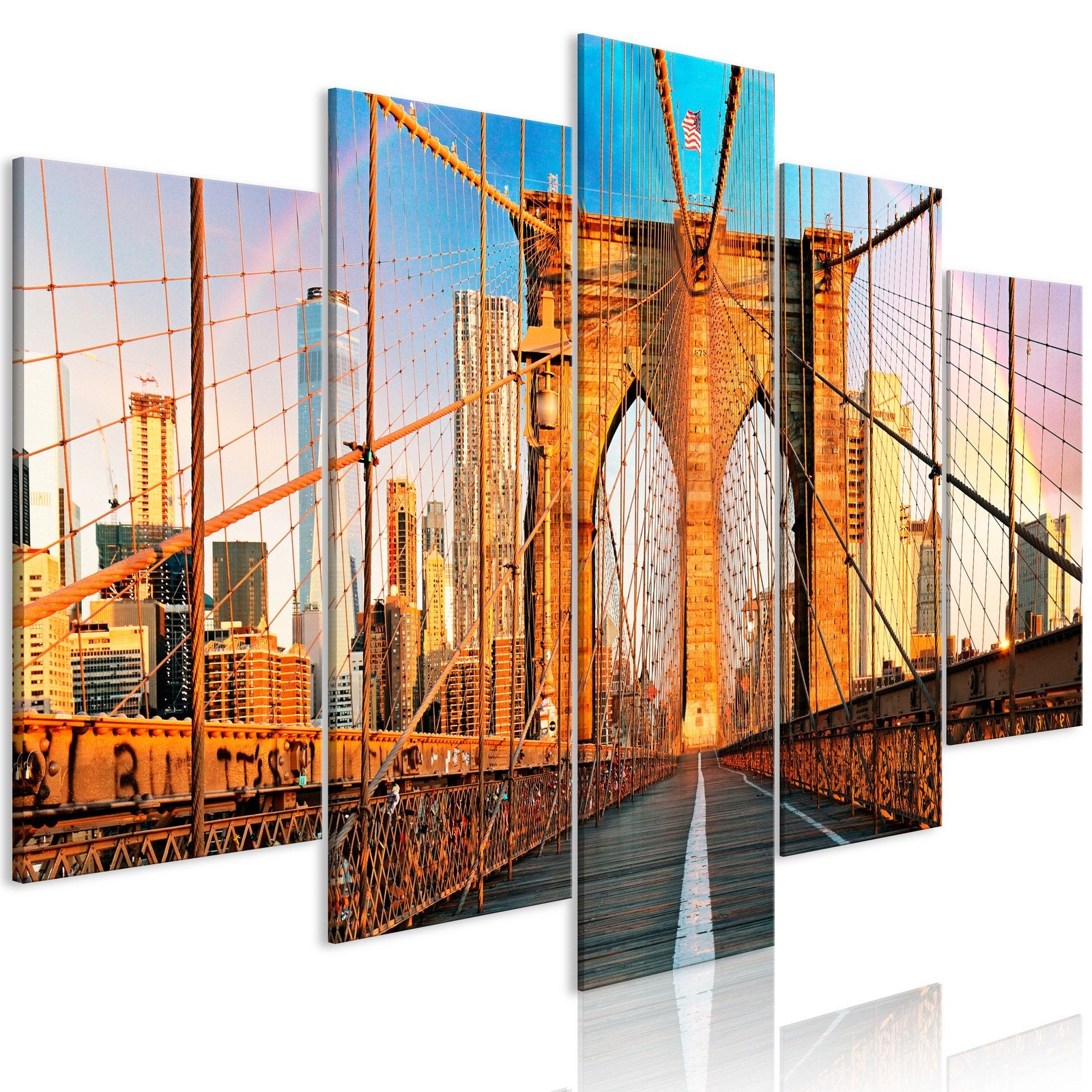 Tableau Bridge to Happiness (5 Parts) Wide - 200 x 100 cm | Leroy Merlin