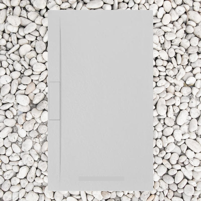 Brodzik 120x90 cm PEARL GREY Vulcano Line Long z żywicy i proszku marmurowego z boczną kratką z żywicy marmurowej - FRASCIO