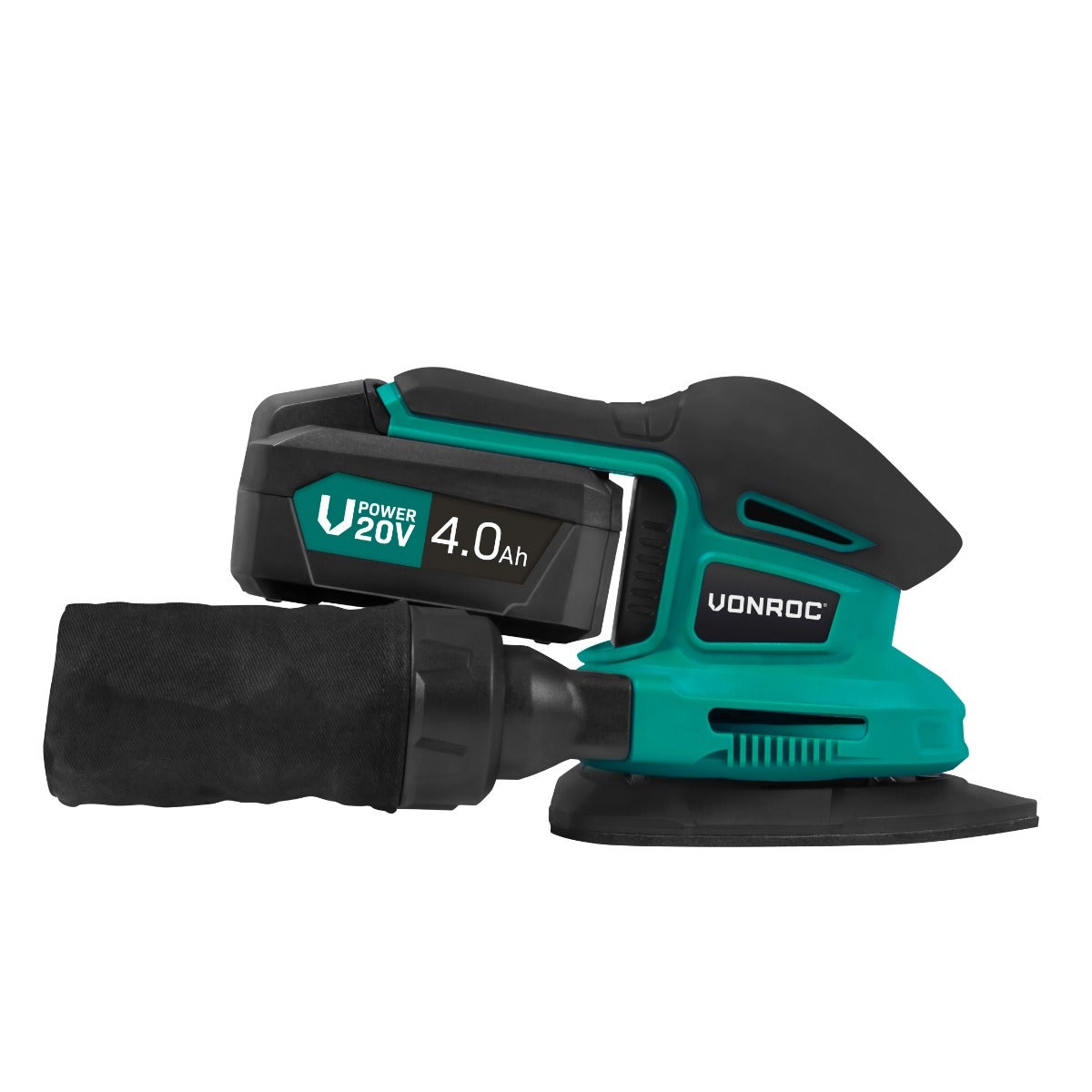 Ponceuse delta multifonction VONROC sans fil 20V - 6 feuilles abrasives, 1 batterie 4.0Ah et chargeur inclus - 2