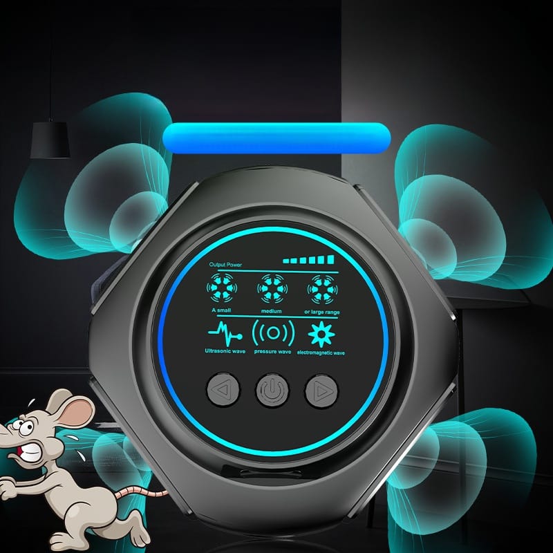 Répulsif à insectes à ultrasons intelligent, adapté à une utilisation intérieure et extérieure, adapté aux garages, normes UE, noir - 5