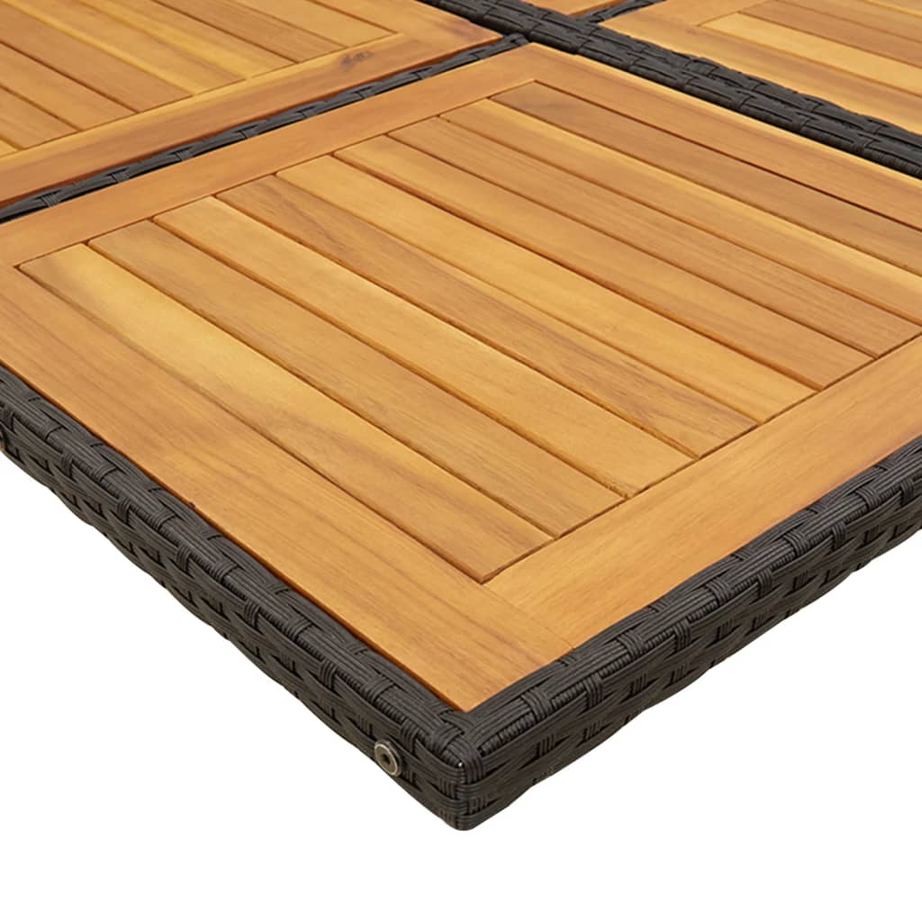 Set de muebles jardín 5 piezas con cojines ratán sintético negro - 7