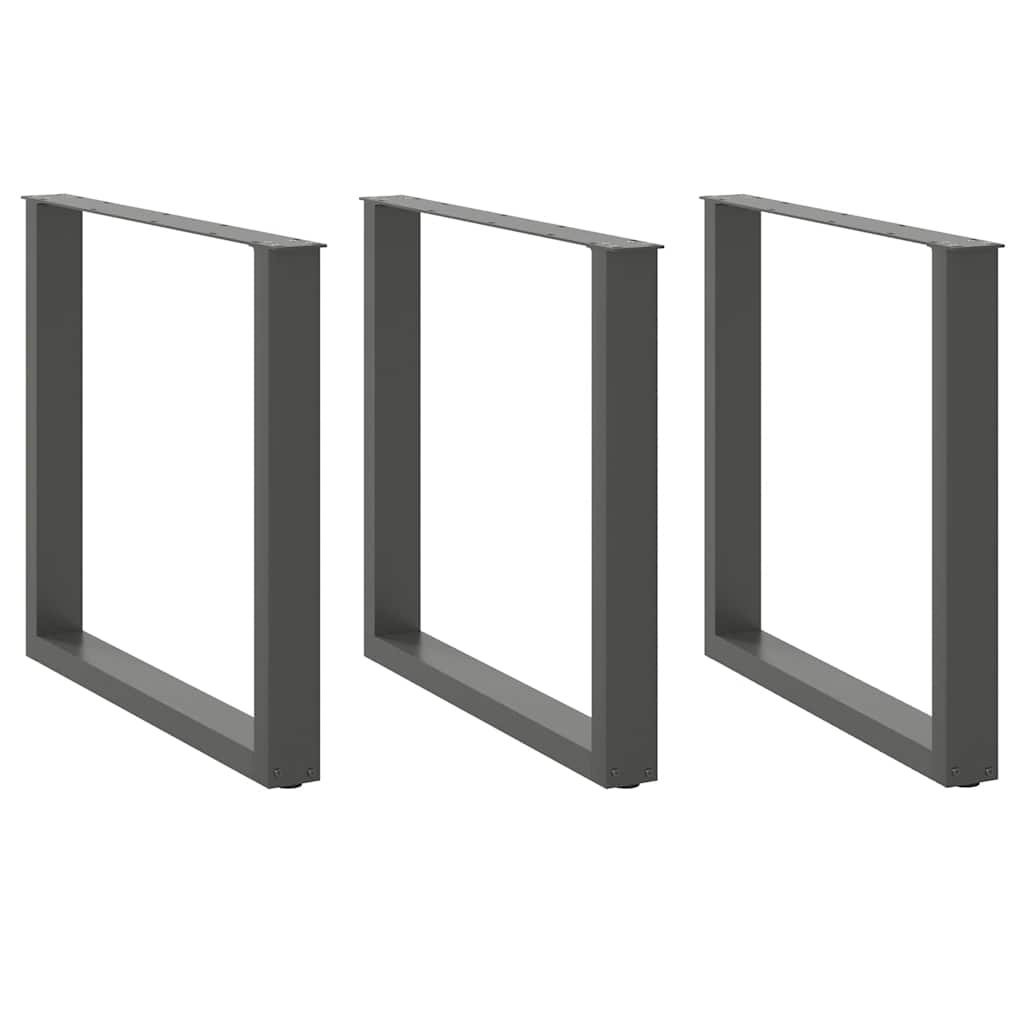 Pieds de table basse forme de U 3 pcs | Pied de meuble anthracite 90x(72-73) cm CFW714337 - 2