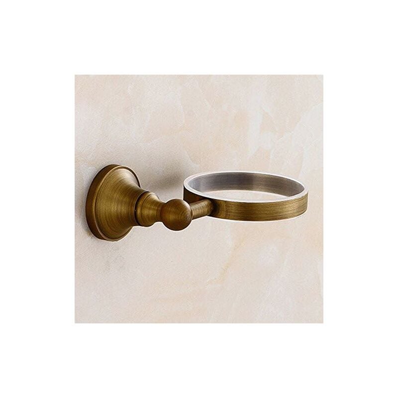 ZOLGINAH Brosse de Toilette en Laiton Antique Ensemble de Porte-Brosse avec Un Tasse en Ceramique - 5