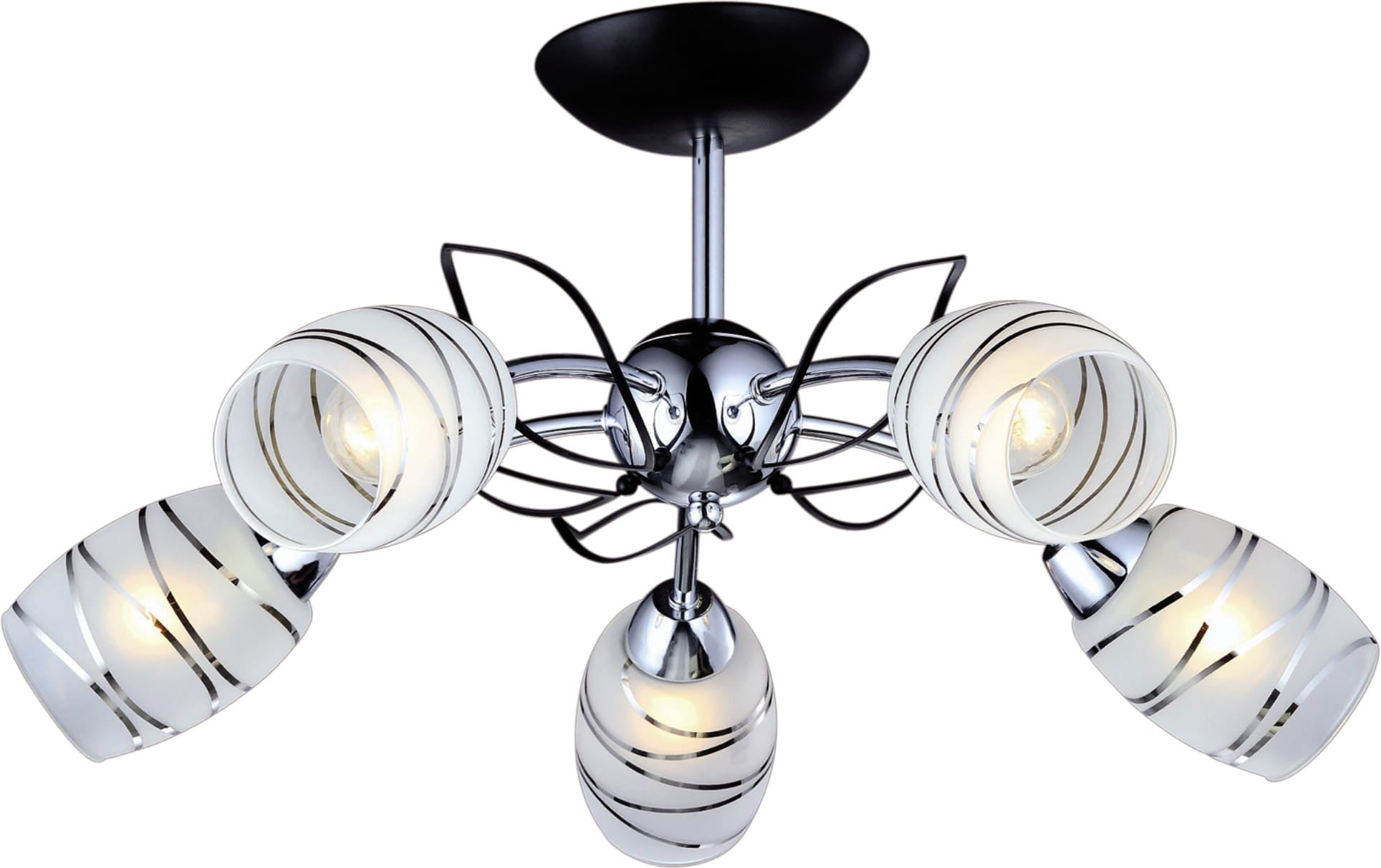 Lampa wisząca Xena chromowana biała 5xE14x40W wym: 28 x 60 x 60 cm metal Kaja