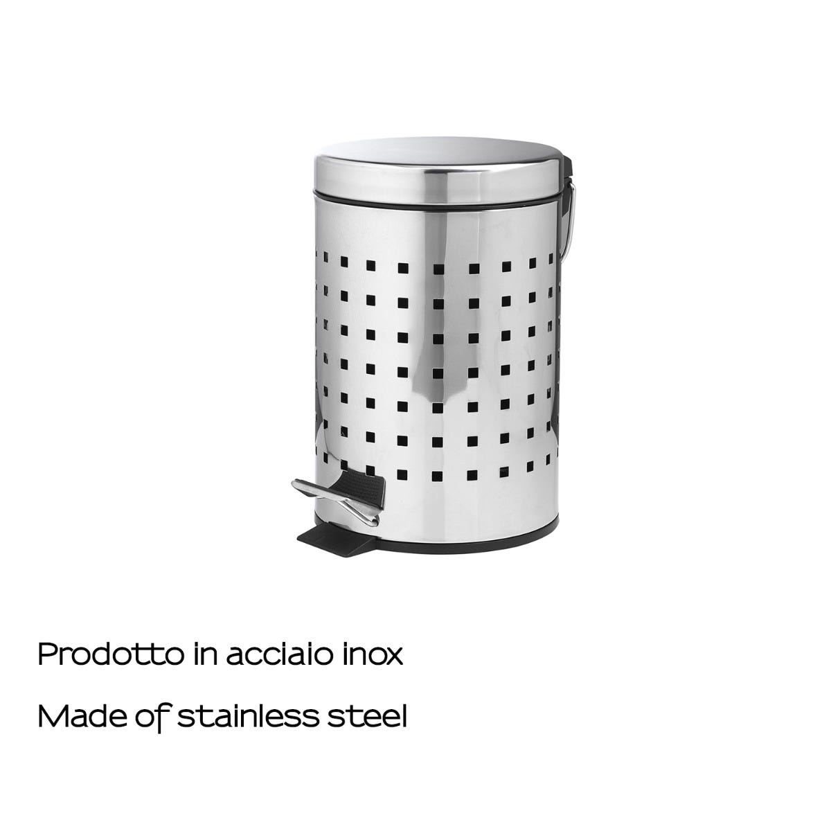 CUBO DE BASURA REDONDO DE ACERO INOXIDABLE DE 3 LITROS QUE SE ACCIONA CON UN PEDAL Leroy Merlin