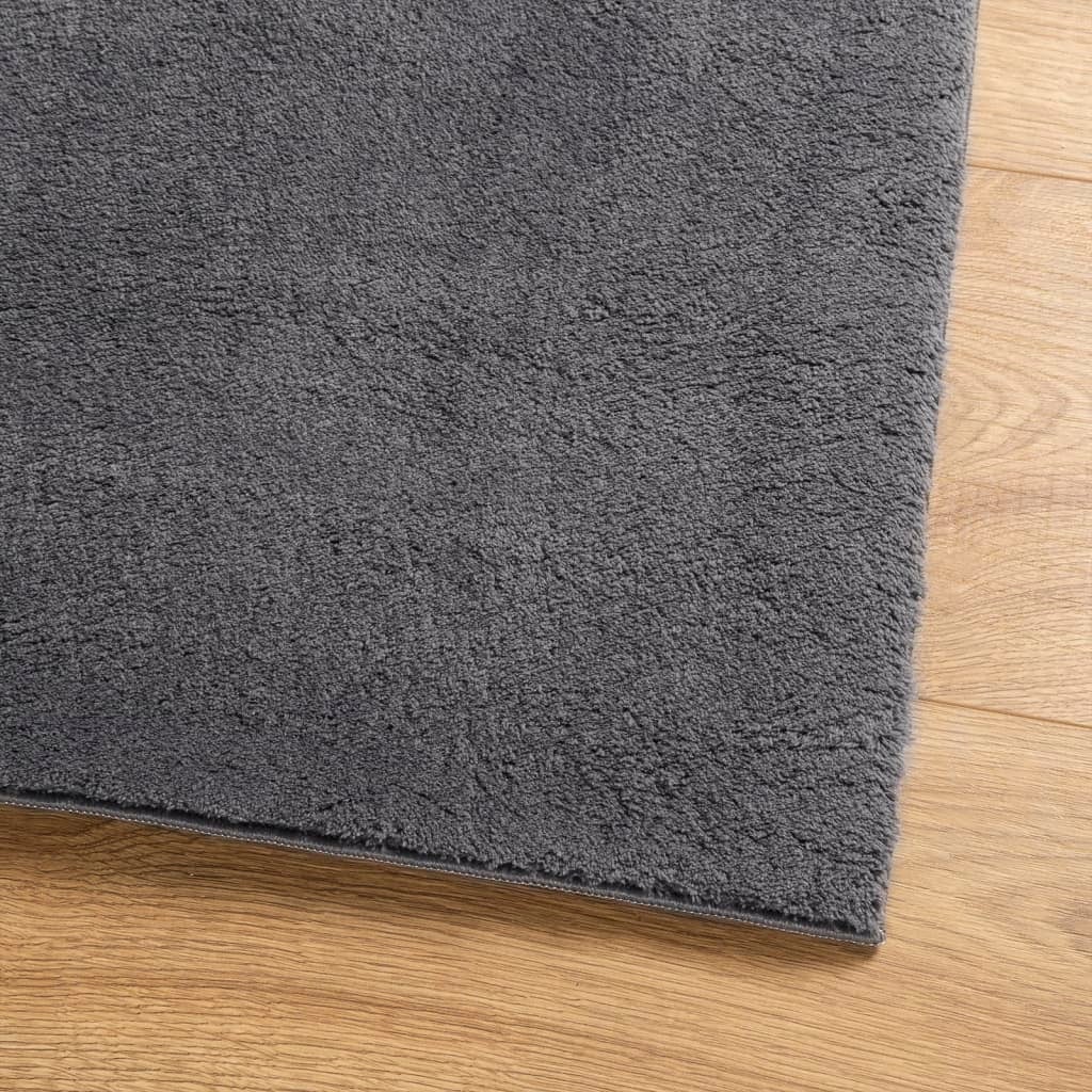 Tapis HUARTE à poils courts doux lavable anthracite 160x230 cm - 4