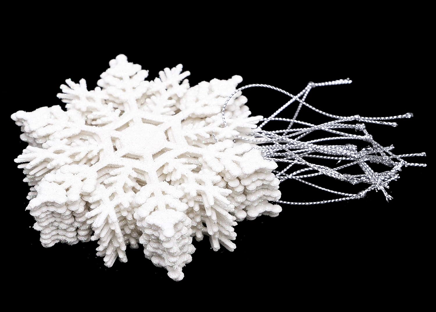 Confezione da 12 decorazioni da appendere a forma di fiocco di neve da 10 cm (4