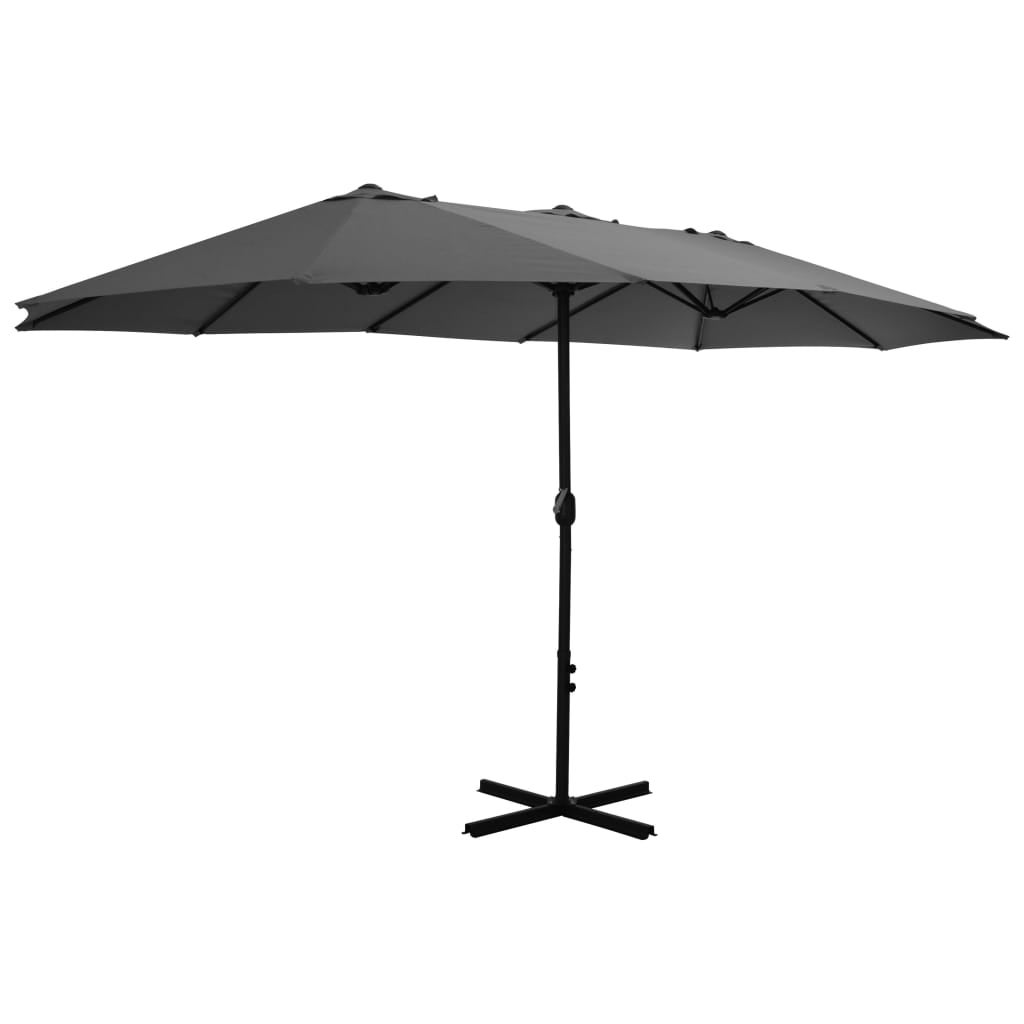 Parasol d'extérieur poteau en aluminium 460x270 anthracite - 3