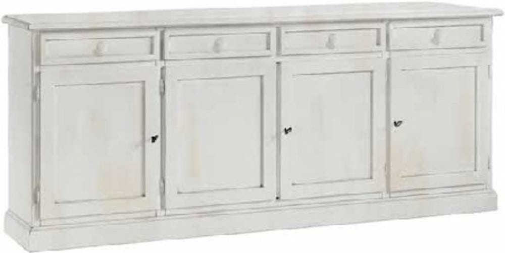 MOBILI 2G Madia Credenza Shabby chic in legno porte bianco
