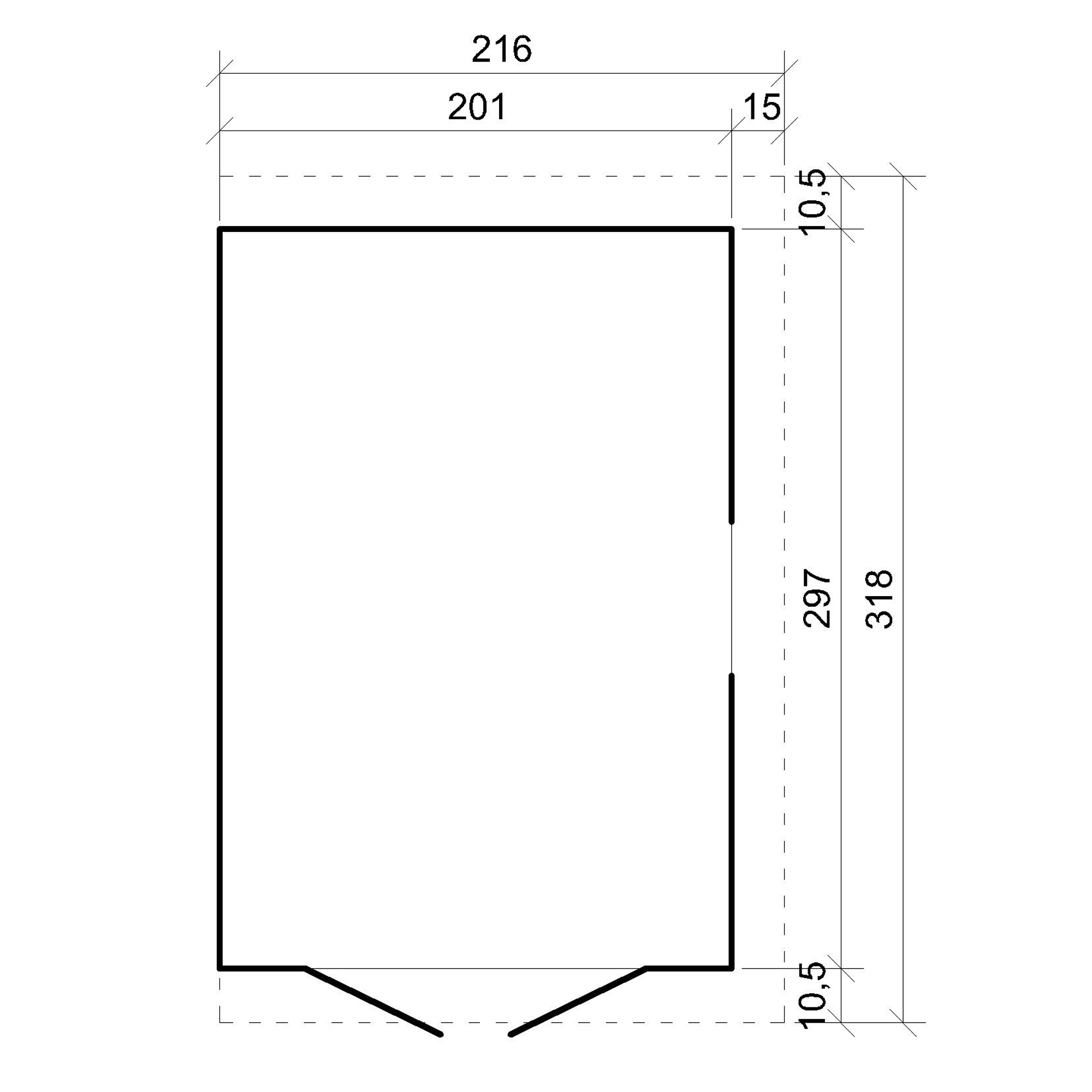 Abri de Jardin en Bois Naturel (sans paroi latérale)- Stockage extérieur avec fenêtres- H243x216x318 cm/6 m2 - TIMBELA M339 - 6