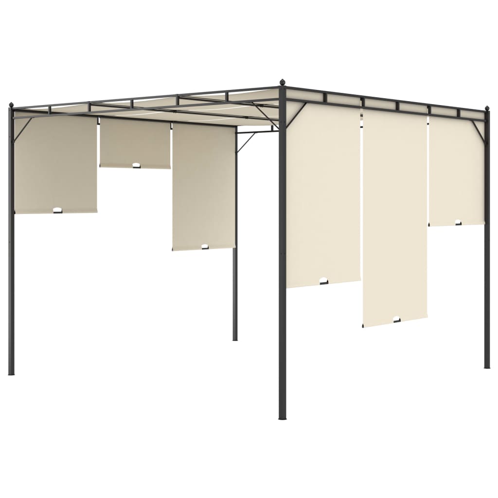 Maison Exclusive - Gazebo da Giardino con Tenda Laterale 3x3x2,25m Crema - 6