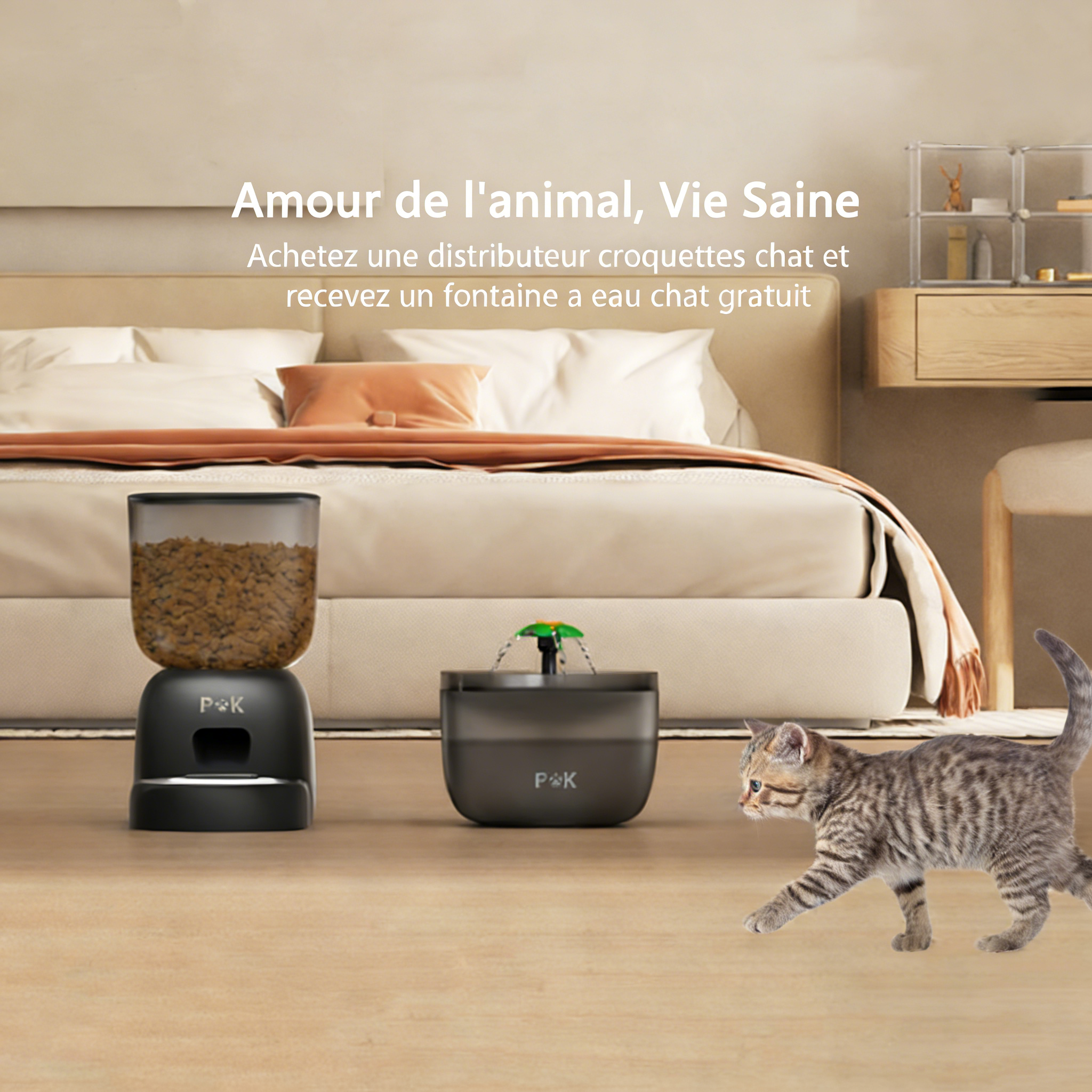 Distribuidor automático de tigela para animais de estimação 3L Dispensador de comida seca para gatos preto +fonte de água para animais de estimação 2L - 2