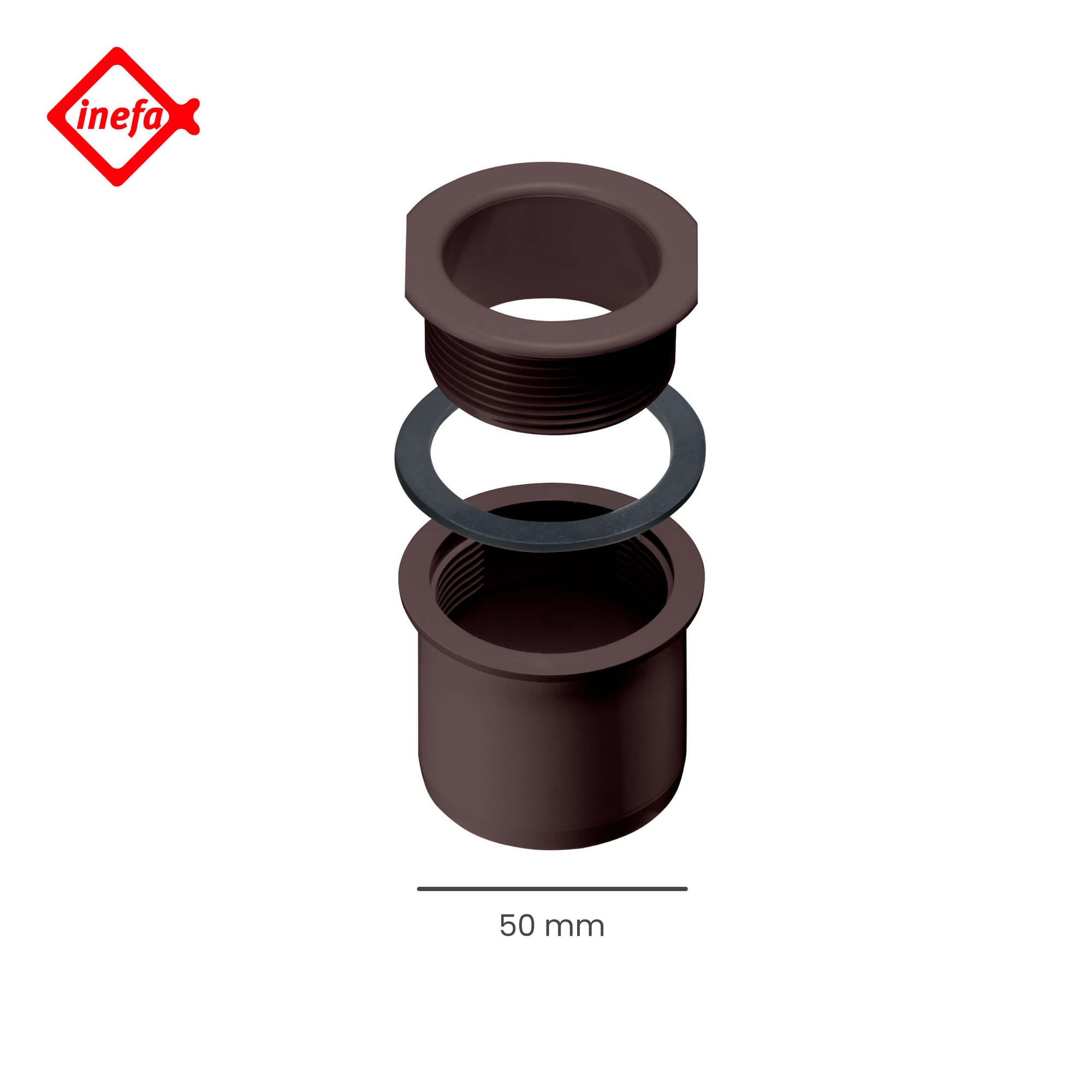 INEFA Naissance de gouttière plastique 50/68mm marron foncé - 2