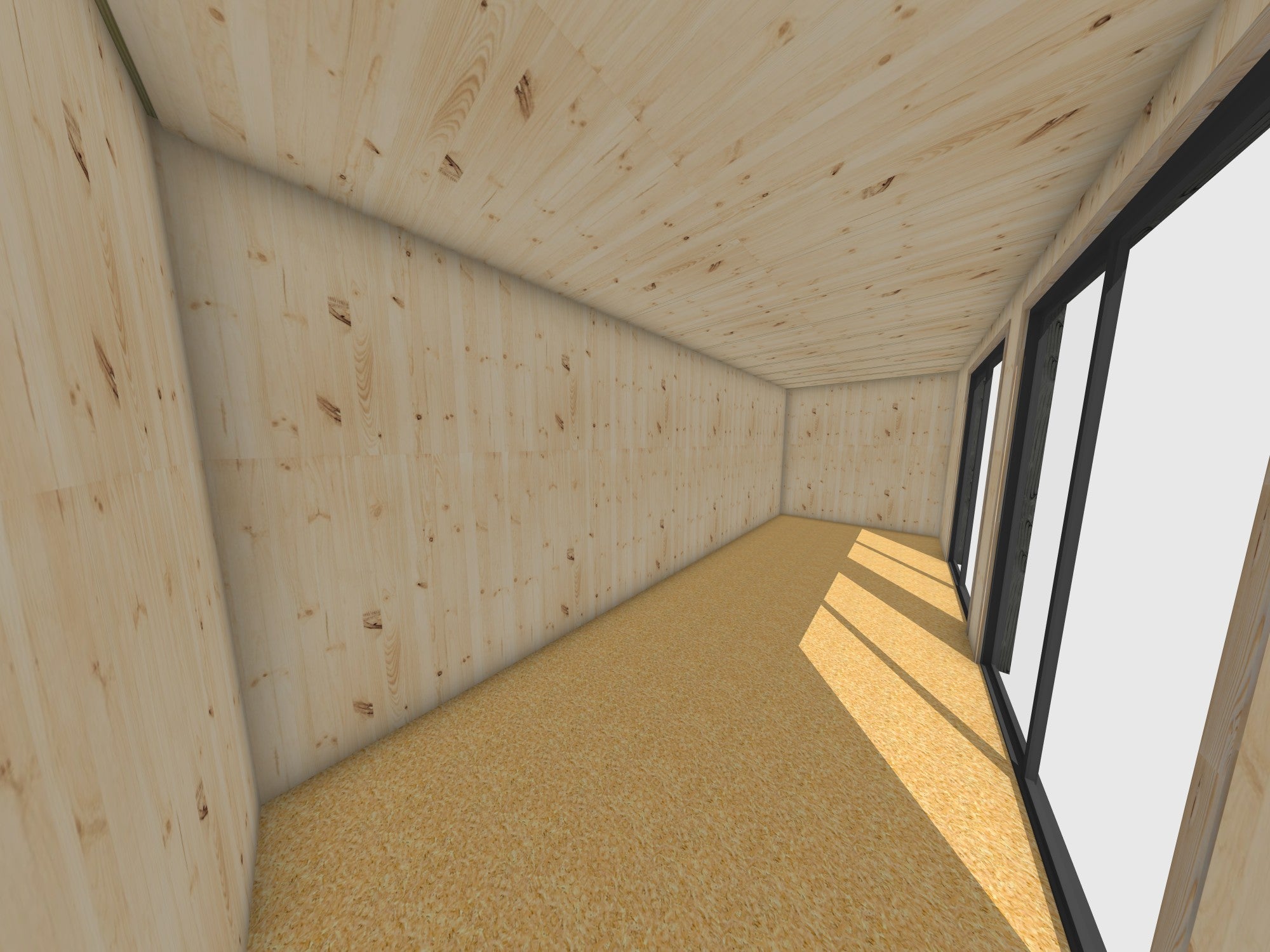 Extension maison en bois en bois 6,6 x 2,4 x 2,7 m avec plancher isolé / menuiseries alu k-line - 5