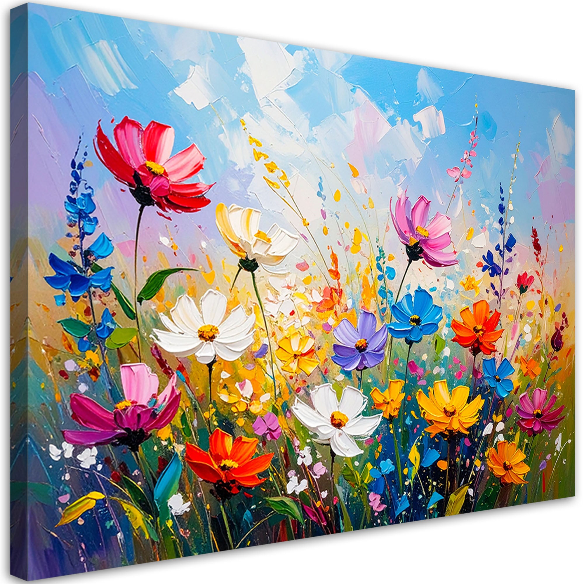 Obraz do salonu sypialni biura, Kolorowe Polne Kwiaty 90x60