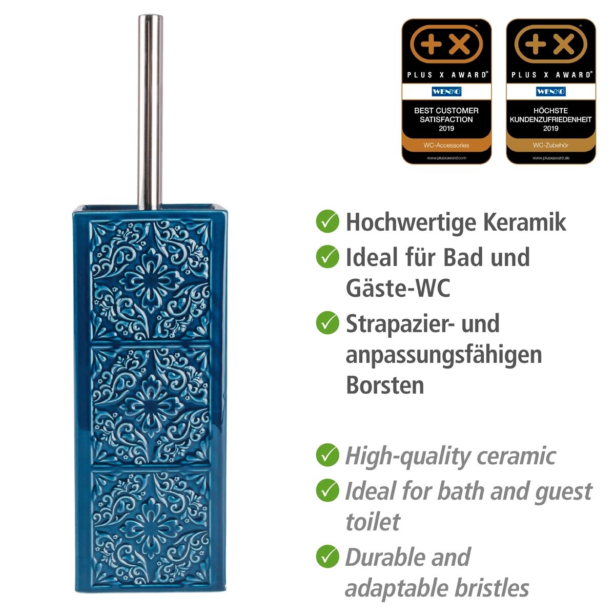 Uchwyt na szczotkę toaletową Cordoba White + szczotka toaletowa, WENKO, WENKO - 6