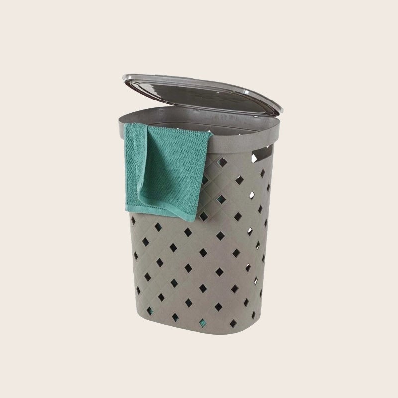 Cesto Portabiancheria Pieghevole In Plastica, 43 Litri, Con Maniglie, Blu, Confezione Da 2, Salvaspazio