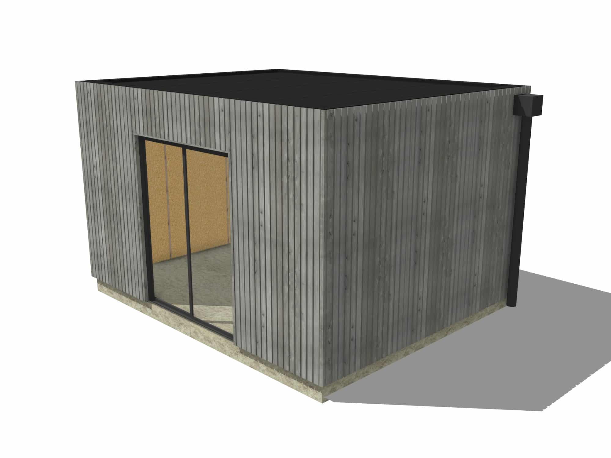 Dépendance de jardin à louer en bois 4,4 x 3,5 x 2,7 m / menuiseries alu k-line - 2
