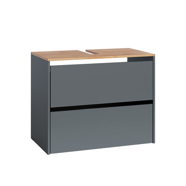 Vicco Armário baixo para pia Viktor, Carvalho Antracite/Goldkraft, 80.2x65 cm